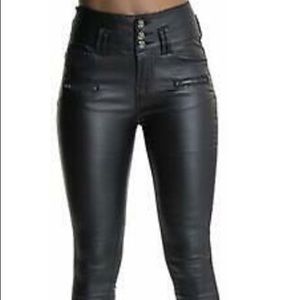 Ecupper Women's Fax Leather pants Small